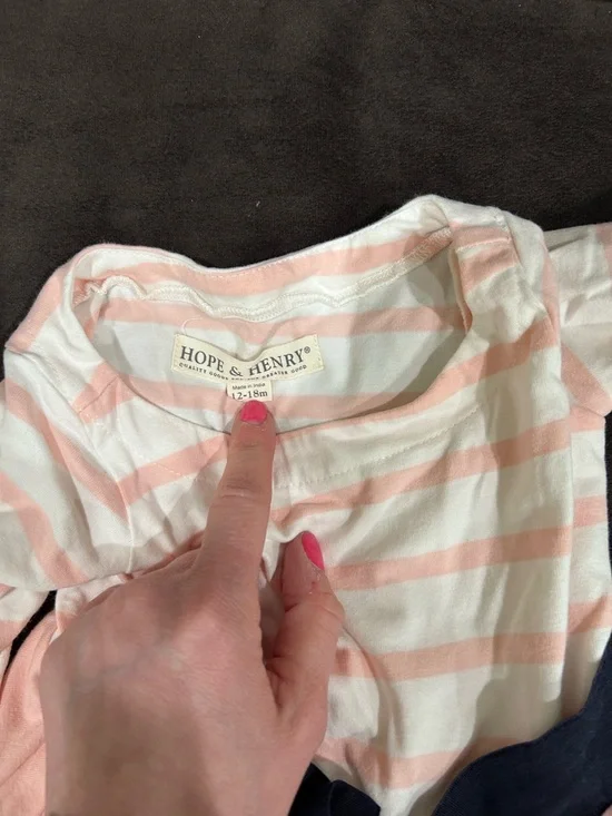 Hope & Henry Girls' Pink Stripe & Bow Fit-and-Flare Dress - Picture 6 of 6